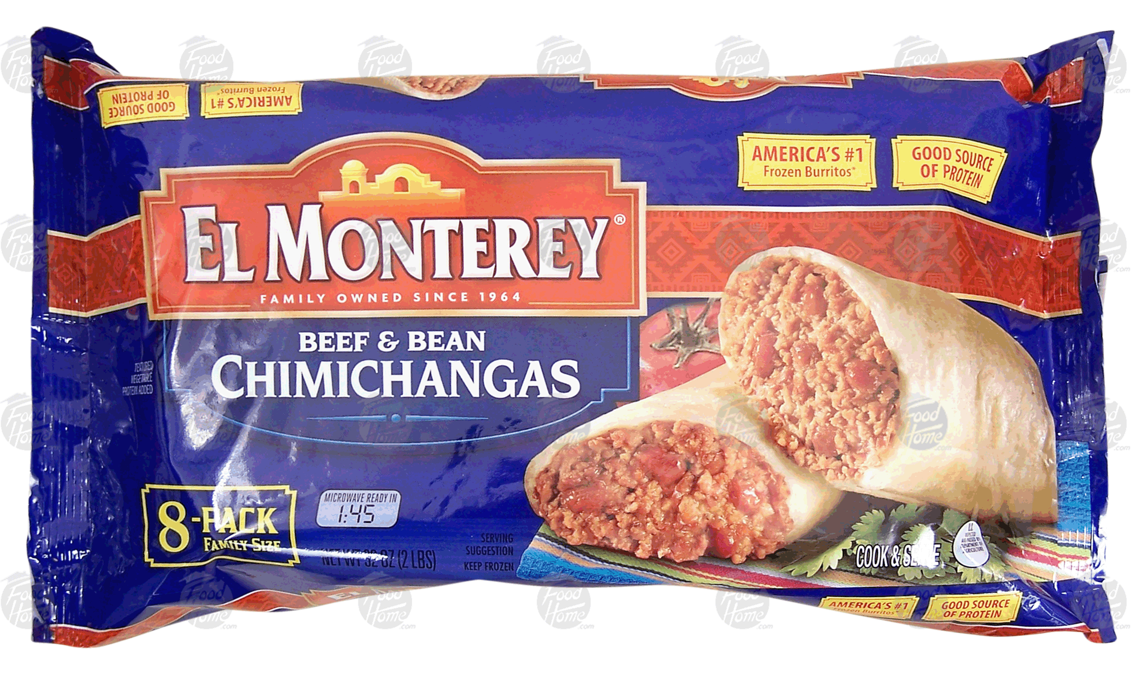 El Monterey  beef & bean chimichangas, 8 pack Full-Size Picture